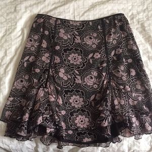 Laundry by Shelli Segal pink floral silk skirt s2